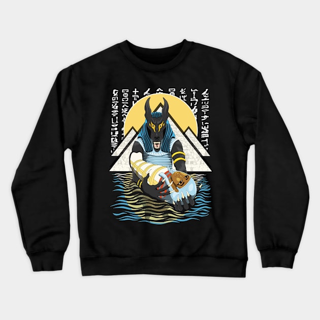 Anubis Egyptian God Graphic Design | Ancient Egypt Art Crewneck Sweatshirt by TMBTM